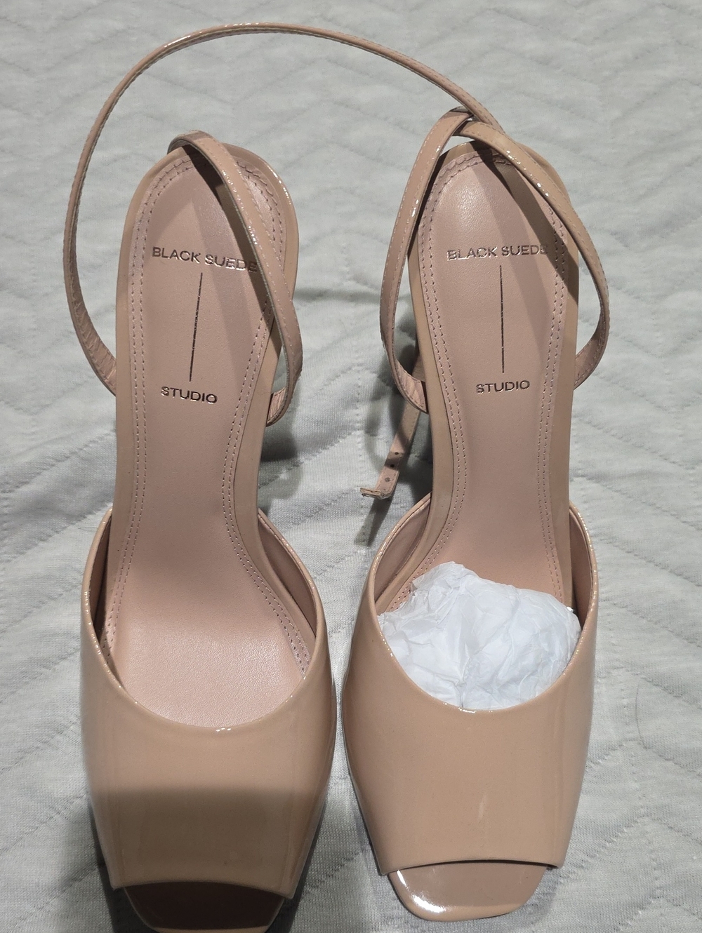 Women's Nude Patent Slingback Heels